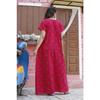 Indian Printed Maxi Length Gown Designer Women Daily Wear Pink Nighty Dress