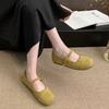 Fashion Vintage Women Shoe Spring New Round Flat Shoes Fashion Mary Jane Shoe Anti Slip Women Bean Shoes Soft Soled Women's Casual Shoe