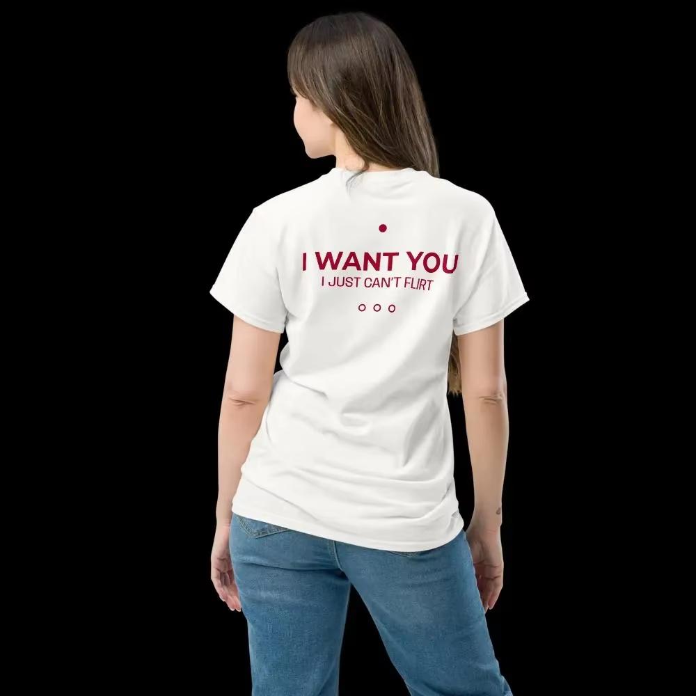 Vtipné pánské dámské grafické tričko Chci tě Jen nemůžu flirtovat zpět Potisk Bavlněná trička Unisex O-výstřih krátký rukáv Nadměrné Te