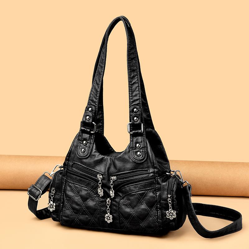 Women's Bag Vintage Tote Bag Large Capacity Multi-Pocket Shoulder Bag