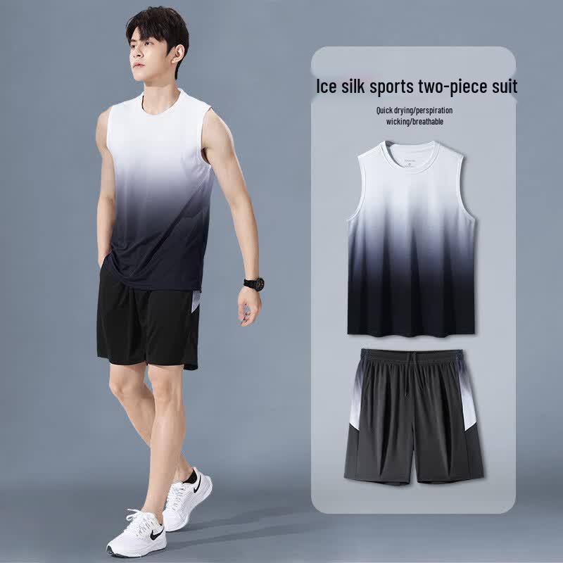 

Men s Quick-Dry Ice Silk Sports Suit M-5XL