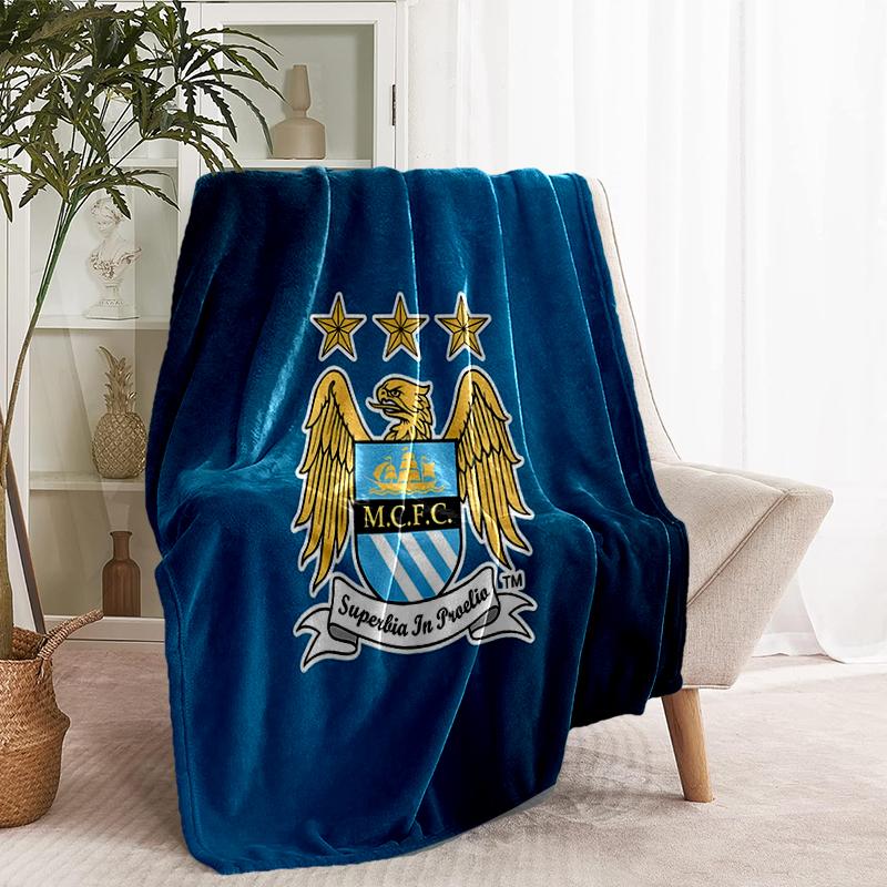 Manchester City FC Print Blanket - Soft & Comfortable, for Bedroom, Travel, Sofa, Home Decoration - Birthday Christmas Gift for Friend