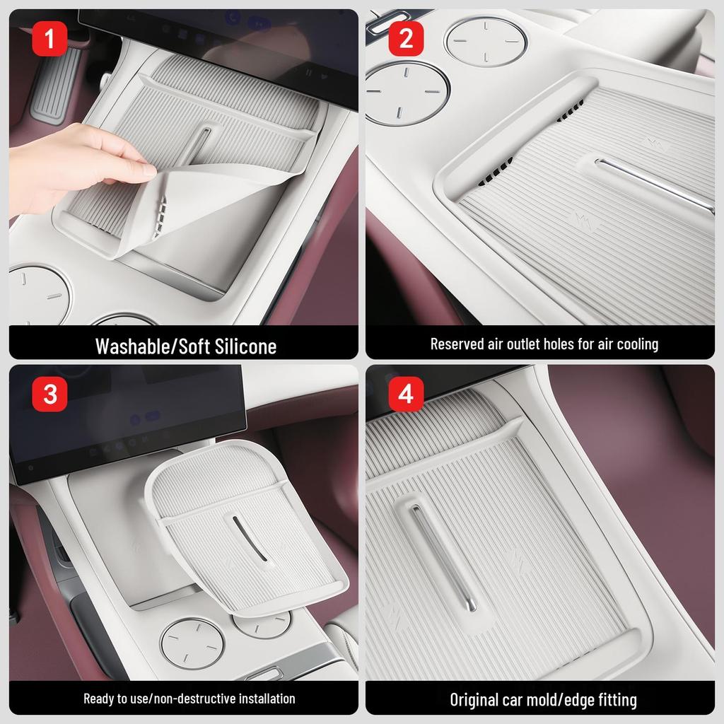 Xiaomi YU7 Wireless Charging Dustproof Silicone Anti-Slip Protective Pad for Gear Shift Console.