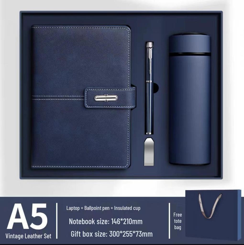 A5 PU Leather Magnetic Buckle Business Notebook Gift Set
