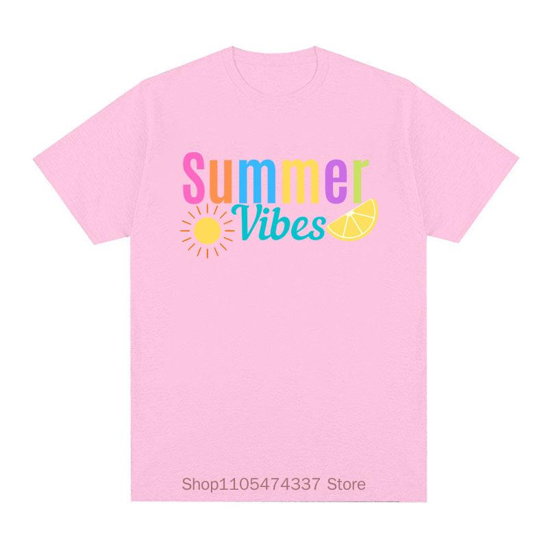 Summer Vibes Print Tshirts For Unisex Summer Casual Fashion Funny Streetwear Loose Tops Unisex Oneck Short Sleeve Tshirts