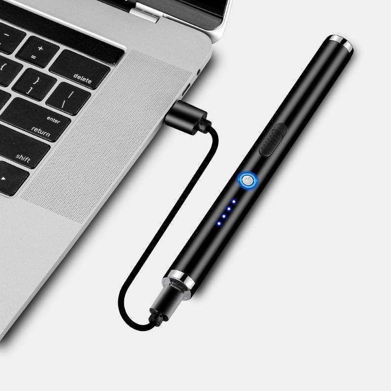 NEW Creative USB Pulse Double Arc Igniter Kitchen Long Pole Igniter Outdoor Windproof Pulse Lighter Cigarette Accessorie Gift