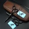 5.5 Inch, Black Paint, Hair Scissors, Hair Scissors, Flat Scissors, Bangs Scissors.