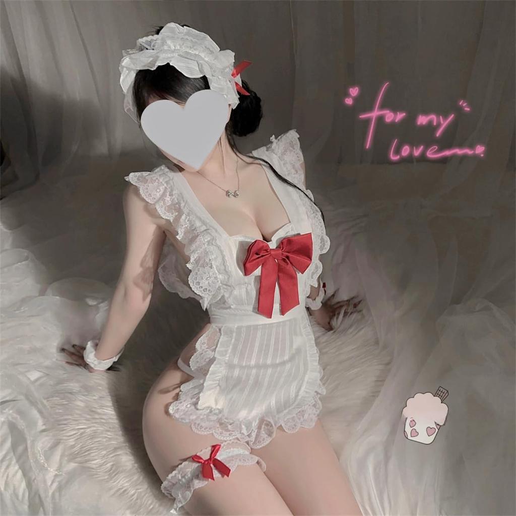 Maid Naked Sexy Maid Halloween Lolita Free Black [WhimsiNova] Outfit, Apron, Cosplay, Lingerie, Babydoll, Cute, Lace, See-through, Uniform, Extreme,