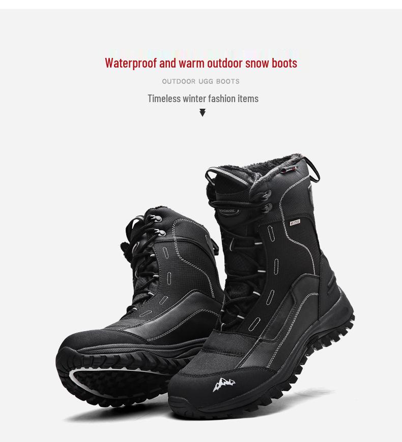 Férfi Szuper Meleg Vízálló Hócsizma: -40°C Hidegálló, Csúszásmentes, Vastag Bársony Szigetelt Téli Cipő
