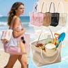 Große Netz-Strandtasche, Faltbare Strand-Tragetasche Sanddicht Für Strand, Picknick, Urlaub, Trendige & Stilvolle Strandtasche mit Großem Fassungsvermögen