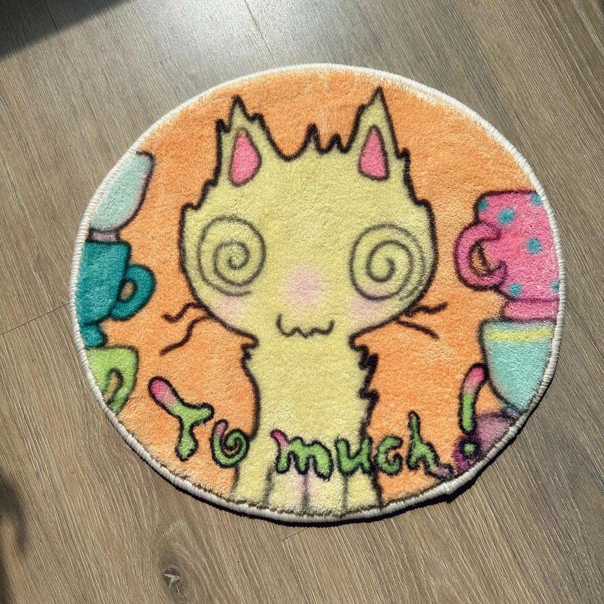 

VIKAMA Cartoon Cute Cat Round Floor Mat Waterproof Stain-Resistant Entrance Sofa Living Room Bedroom Carpet Home Decor Carpet 80X80CM(2.6X2.6FT
