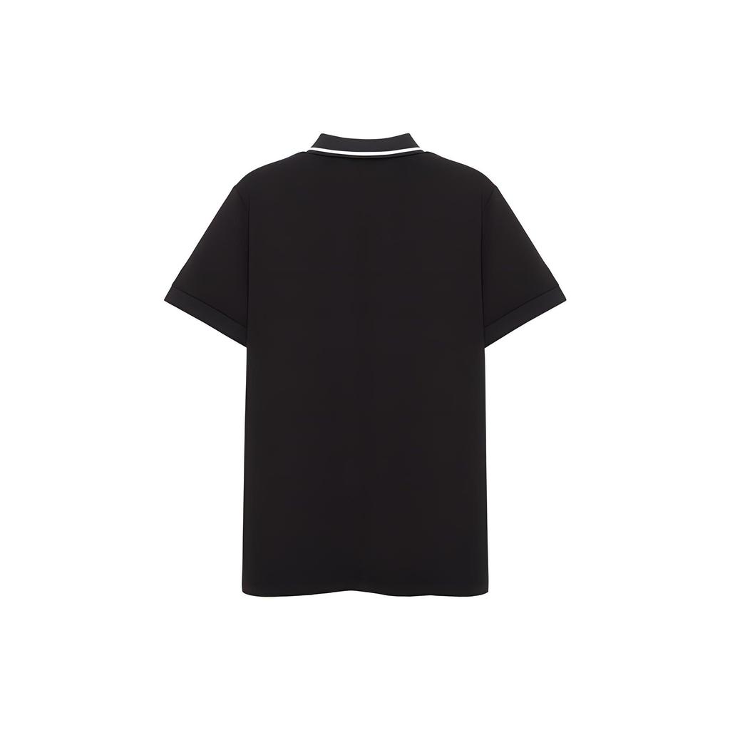 Emporio Armani EA7 Color Block Logo Print Lässiges Kurzarm-Poloshirt Herren Oberteile Schwarz 3RPF17-PJ03Z-1200