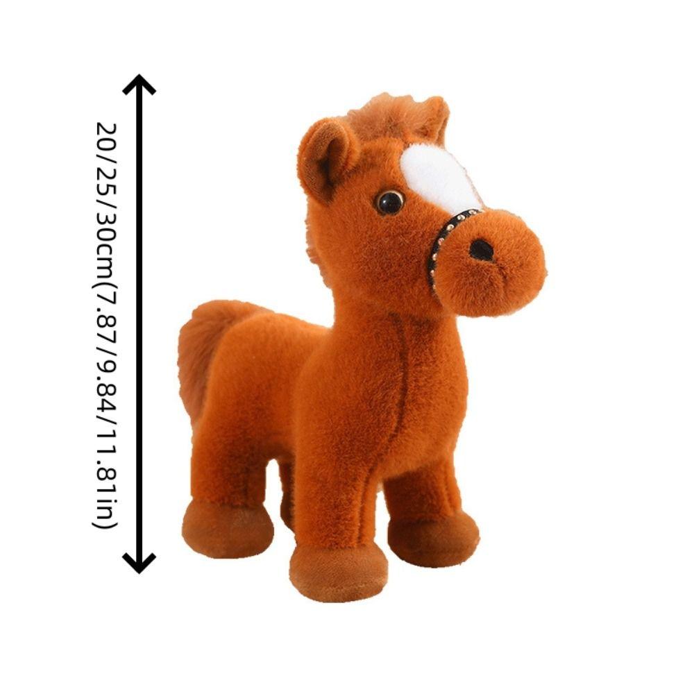 Fluffy Tail Pony Plush Toys Long Mane Cartoon Horse Stuffed Toy  Easter Gifts