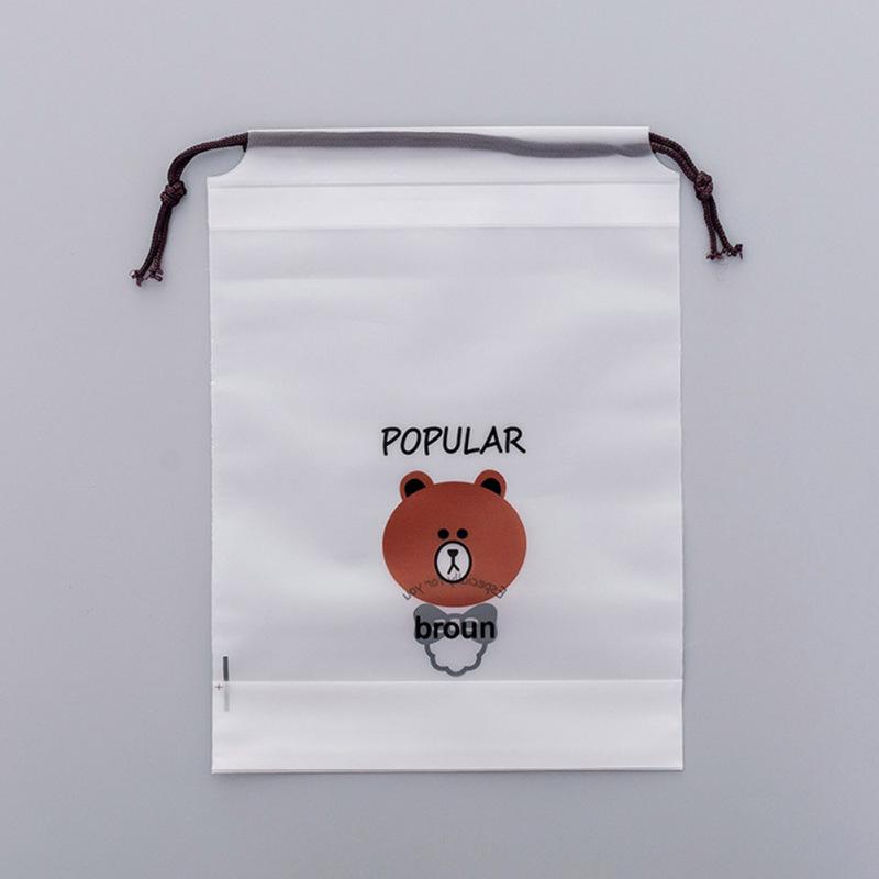 Портативная сумка на шнурке с принтом мультяшного бурого медведя для путешествий, ювелирных изделий, наушников, косметики для хранения 20.4X15.8CM