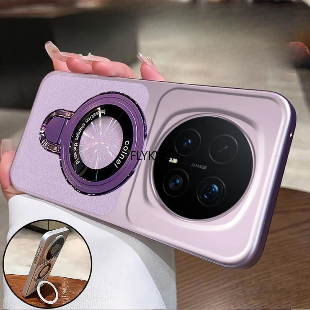 Magnetic Stand Bracket Phone Case For Honor X9D X9C X6A X6B X6C X7D X8A X8B X8D X5B X5C Candy PU Lambskin Leather Frosted Cover