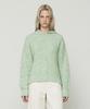 CURRENT Sailor Collar Hairy Knit Top [Light Blue]