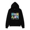 Hunter X Hunter Six Character Grid Hoodie Color Japanese Text Black Anime Long Sleeve Pullover Sweatshirt