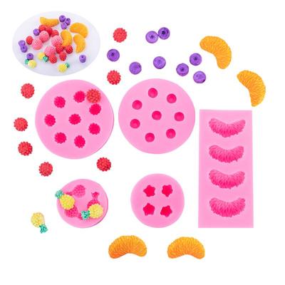 Silicone Fruit Set Mold for Fondant, Cake, and Chocolate Decorations