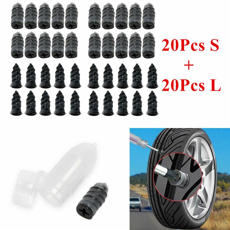 New 40x L+S Car Motorcycle Tubeless Tyre Repair Rubber Nail Vacuum Self-tire Repair