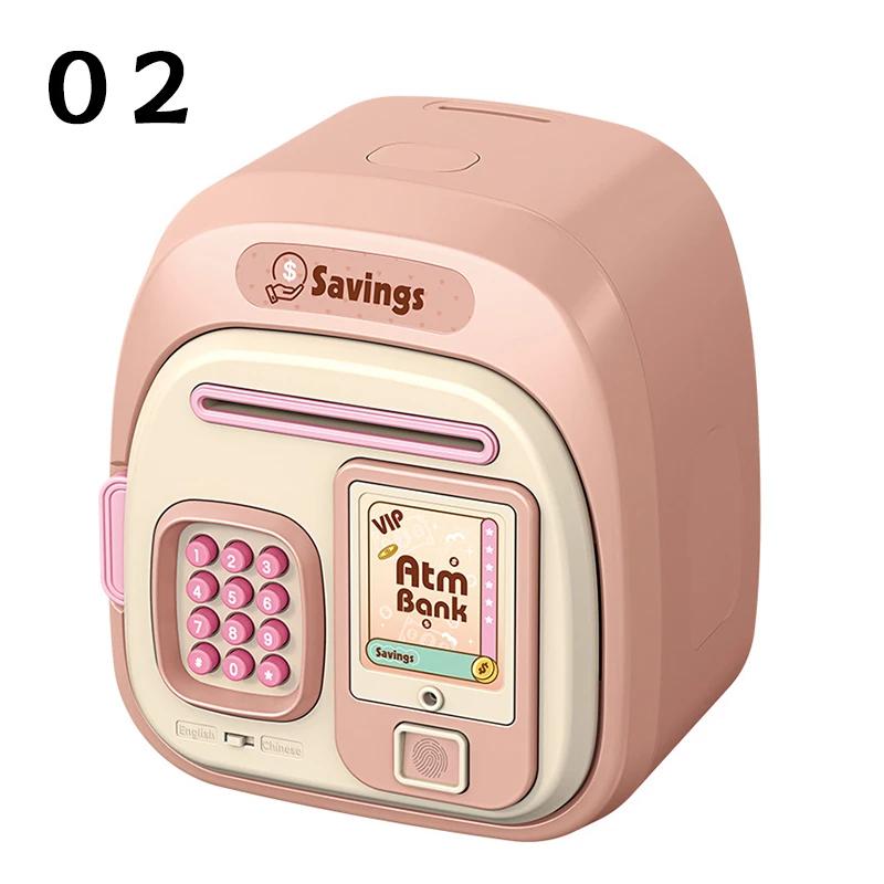 1PC Cartoon ATM Cash Saving Box Money Bank Toy For Kids Electronic Large Money Box Savings Password Digital Fingerprint Unlock