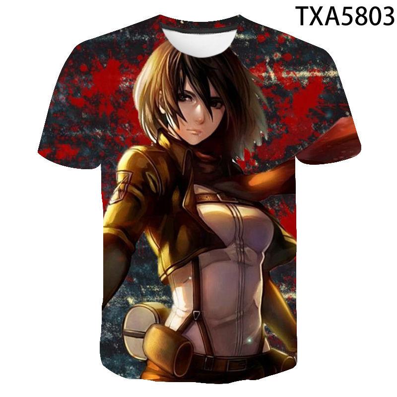 Attack on Titan 3D Digital Print T-Shirt for Men Boys, Anime Graphic Tee, Breathable Polyester Short Sleeve, Casual Streetwear Tops