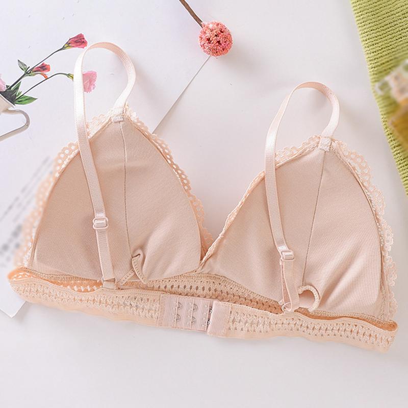 Women Bra Triangle Cup Lace Bra Without Steel Sling Beautiful Back Thin Bras