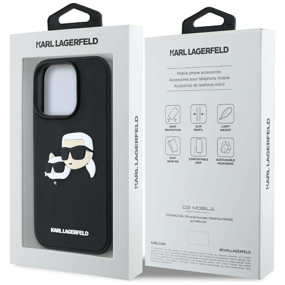 Karl Lagerfeld Hc 3D Rubber Double Heads Case For Iphone 16 Pro Black
