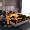 Halloween Pumpkin Pattern Bed Hat Four-Piece Bedding Set Bedroom Dormitory Bedding Decoration