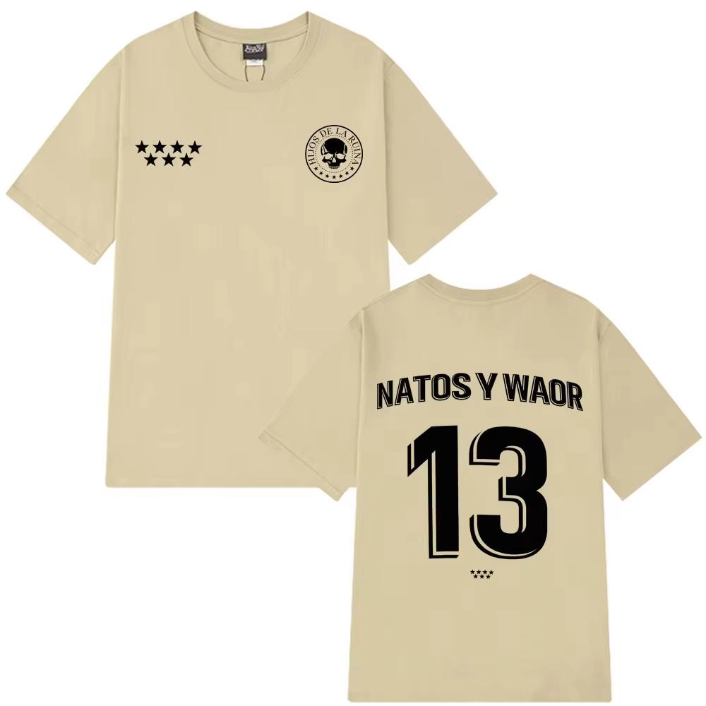 Rapper NATOS WAOR 13 T Shirt Fashion Hip Hop Vintage T Shirt Mens Women Clothing pure Cotton Summer Tshirt Streetwear Top