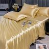 Blended Natural Mulberry Silk Bedding Set with Duvet Cover Bed Sheet Pillowcase High End Satin Single Double Queen King Bedsheet