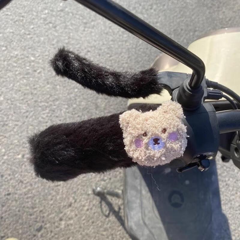 JingJingRS Electric Vehicle Winter Plush Handlebar Covers