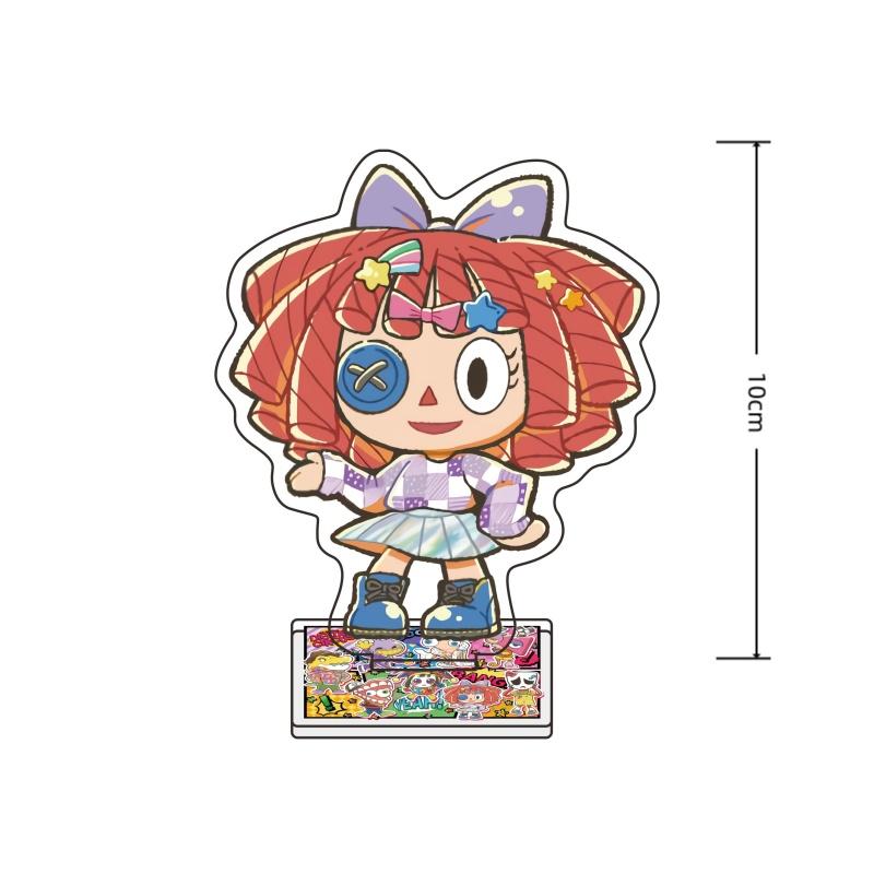 Digital Theme Cartoon Acrylic Stand Keychain Purple Bunny Red Nose Clown Desk Decor Cute Collectible Toy Gift for Fans
