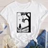 Fashion Cartoon Cat Plant Casual New Lovely Tees Women Short Sleeve Lady Female Graphic Tops Clothes Print Tshirt TShirt