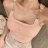 Women's Summer 2026 Street-Style Chain Splicing Camisole: Sweet & Spicy Slim Fit Plus Size