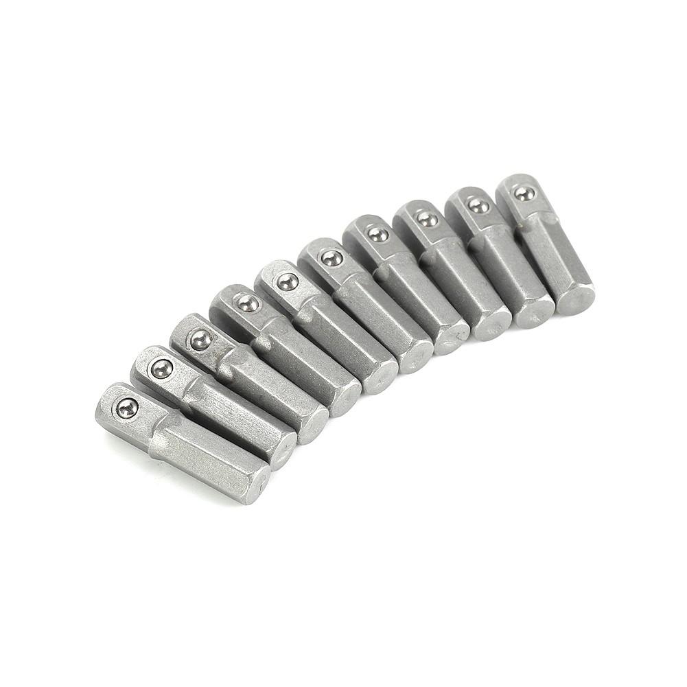 10pcs Socket Adapter Set Converter 25mm 1/4" Hex To 1/4" Square Drive Hot