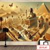 2D Sphinx Pyramid Backdrop, Ancient Egyptian Desert Scene Photography Background