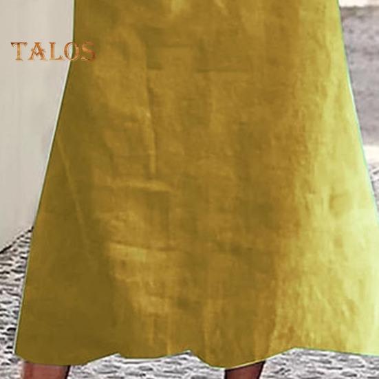 Sukienka midi dla kobiet z ozdobnym kołnierzykiem i ramiączkami, z krótkim rękawem, jednokolorowa, luźna, letnia, swobodna sukienka