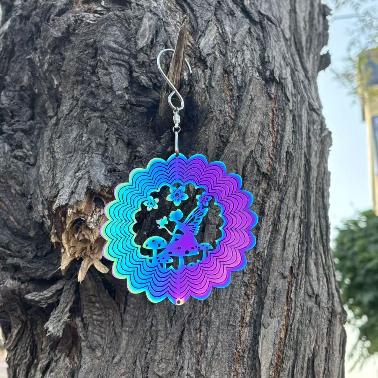 

10 Mandala Butterfly Wind Chimes: 3D Rotating Hanging Ornament for Doors, Balconies, and Entrances