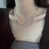 Sweet and cool splicing broken silver necklace new popular niche neck chain collarbone chain women's neck accessories