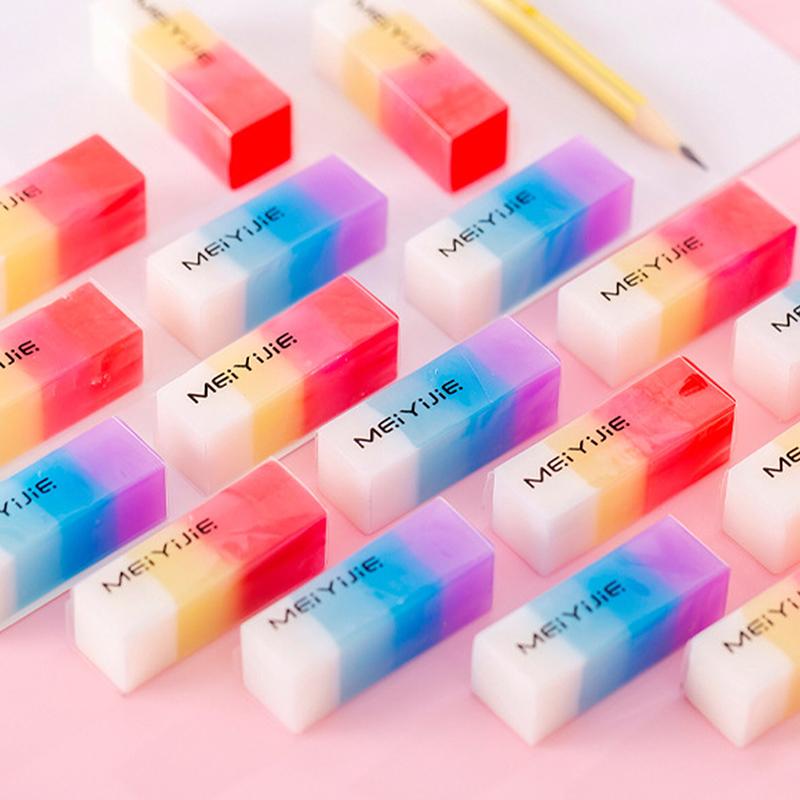 Comprar 1Pieces Erasers Gradient Jelly Color Cubes Student Fresh Pencil