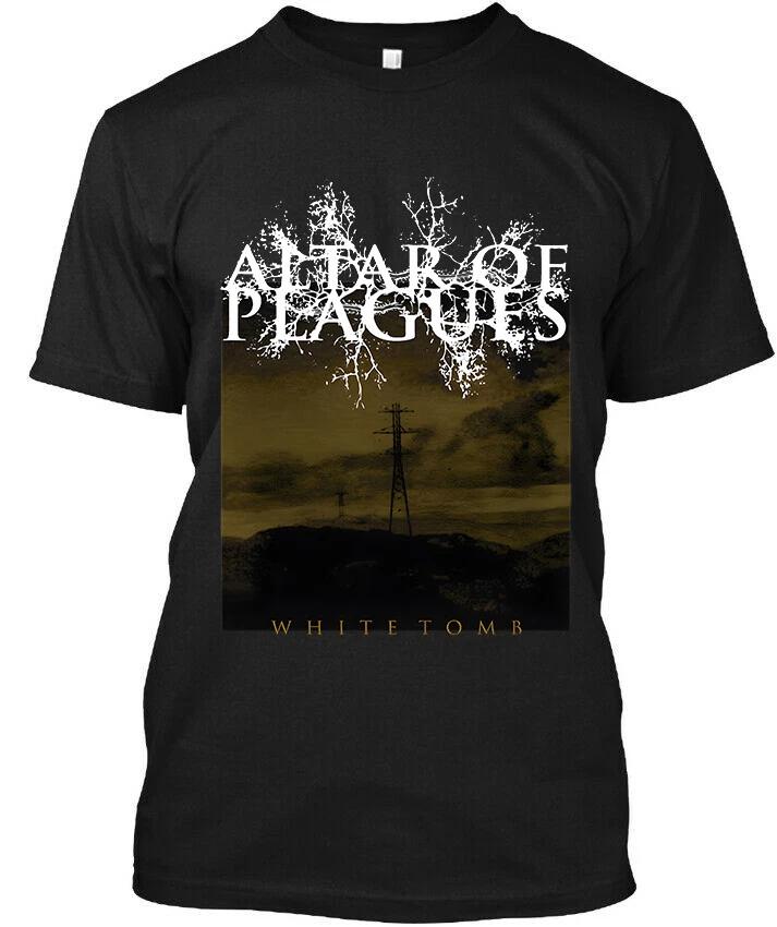 Limited NEW Popular Altar of Plagues White Tomb Irish Music Logo T-SHIRT L