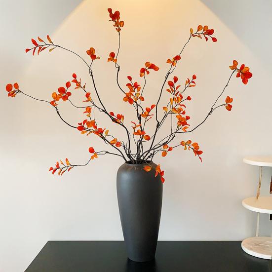 3 Pcs Faux Fall Leaves Stems Artificial Ficus Branches Fall Ficus Foliage