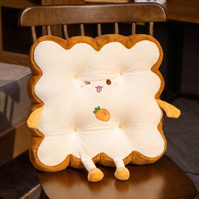 Chair Toast Cartoon Cushion With Soft Plush Material For Decor Home