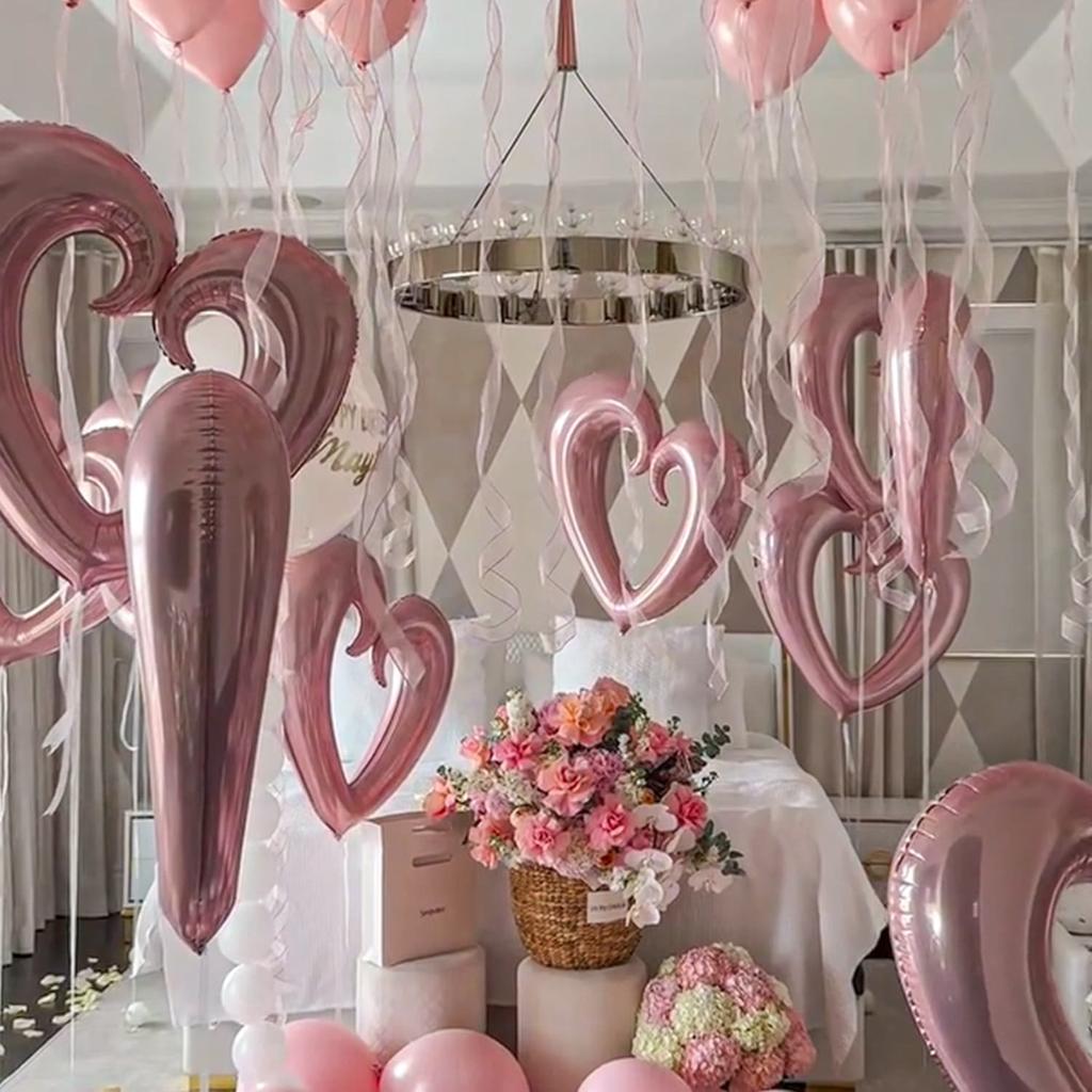 36 Zoll Haken-Liebe Aluminiumfolienballon Herzförmiger Aluminiumfolienballon Valentinstag Jubiläum Geburtstag Dekoration