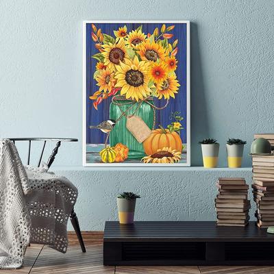 Pintura de Diamantes 5D DIY Muchos Girasoles Set de Punto de Cruz Bordado Completo con Diamantes Mosaico Artístico Imagen de Pedrería Decoración Regalo