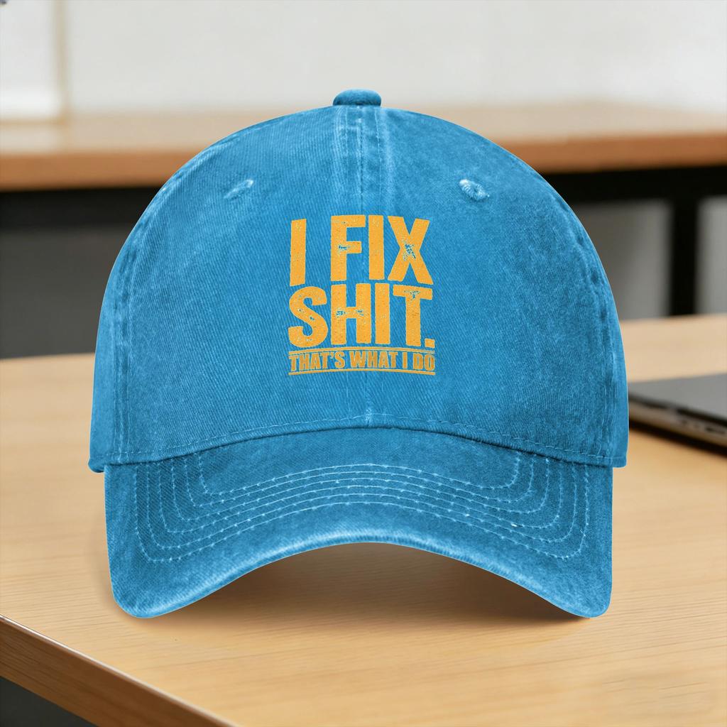 I Fix Shit That'S What I Do Tshirt Mechanic Father Dad Sun Baseball Cap Men Adult Print Hip Hop Hats Summer Baseball Caps