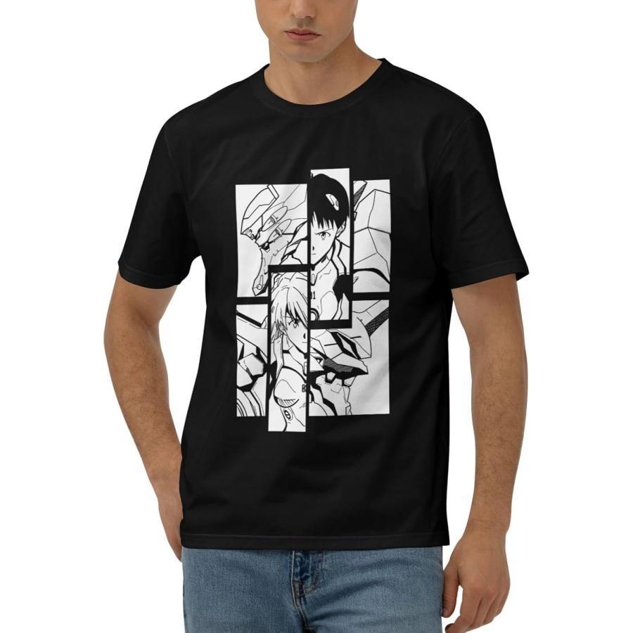 Leahy Mens T-Shirt Evangelion T Shirt Summer Casual Short Crew Short Sleeve Tops Tee(1) XXXXXL разноцветный