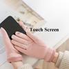 Suede Winter Women Gloves Touch Screen Thicken Velvet Warm Full Finger Windproof Autumn Outdoor Female Gloves