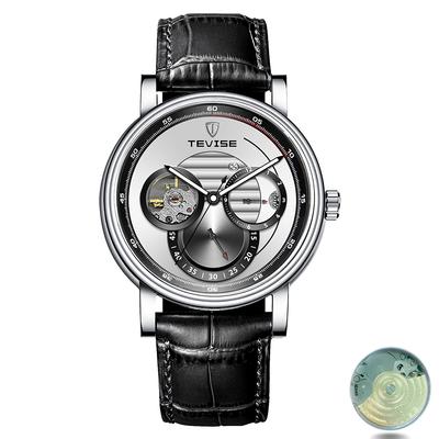 Reloj mecánico automático para hombre, con esfera hueca y tourbillon, resistente al agua, noctilucente, sencillo, para negocios, mecánico, reloj personal