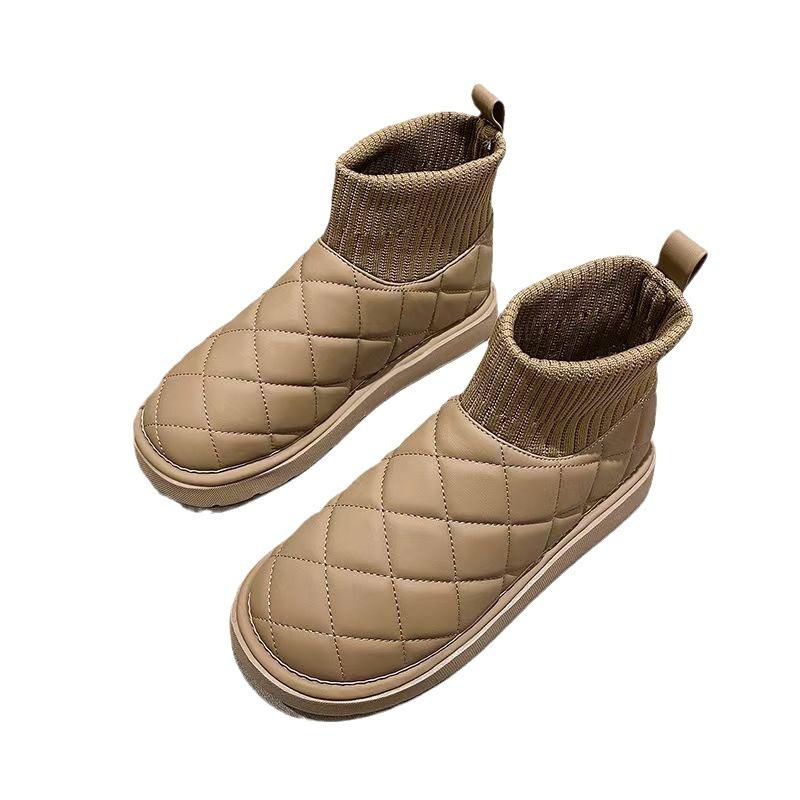 Snow boots women's winter  new velvet large cotton shoes women's velvet boots waterproof and rain-proof cotton boots factory